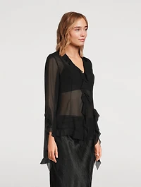 Ruffled Chiffon Blouse