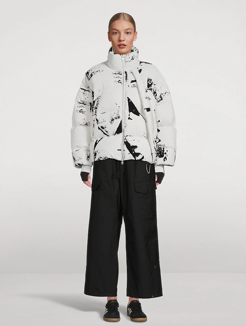 Printed Flock Puffer Down Jacket