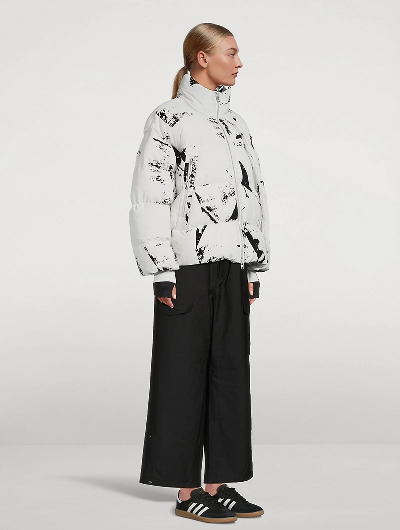 Printed Flock Puffer Down Jacket