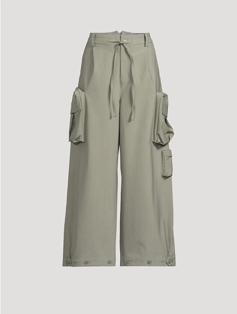 Wide-Leg Cargo Pants