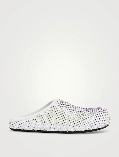 Fussbett Crystal Mesh Leather Sabots