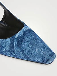 Medusa '95 Barocco Denim Slingback Pumps