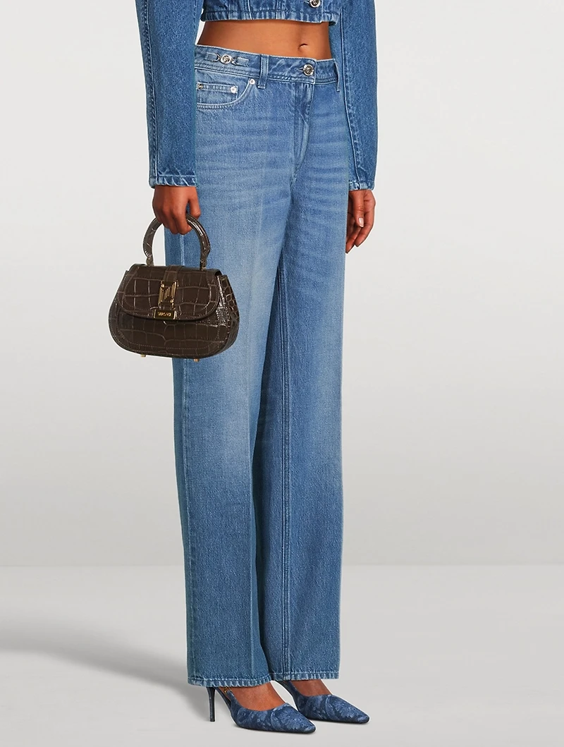 Medusa '95 Barocco Denim Slingback Pumps