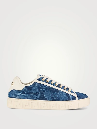 La Greca Barocco Denim Sneakers