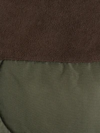 Suede-Trim Quilted Vest