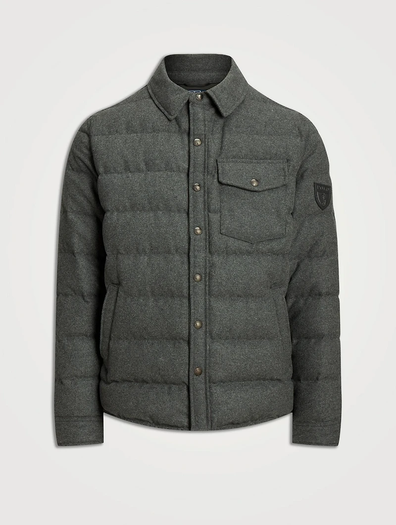 Quilted Wool-Blend Down Jacket