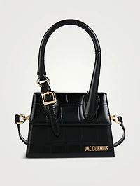 Le Chiquito Moyen Boucle Croc-Embossed Leather Bag