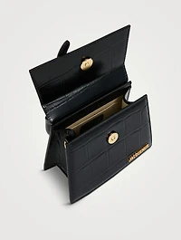 Le Chiquito Moyen Boucle Croc-Embossed Leather Bag