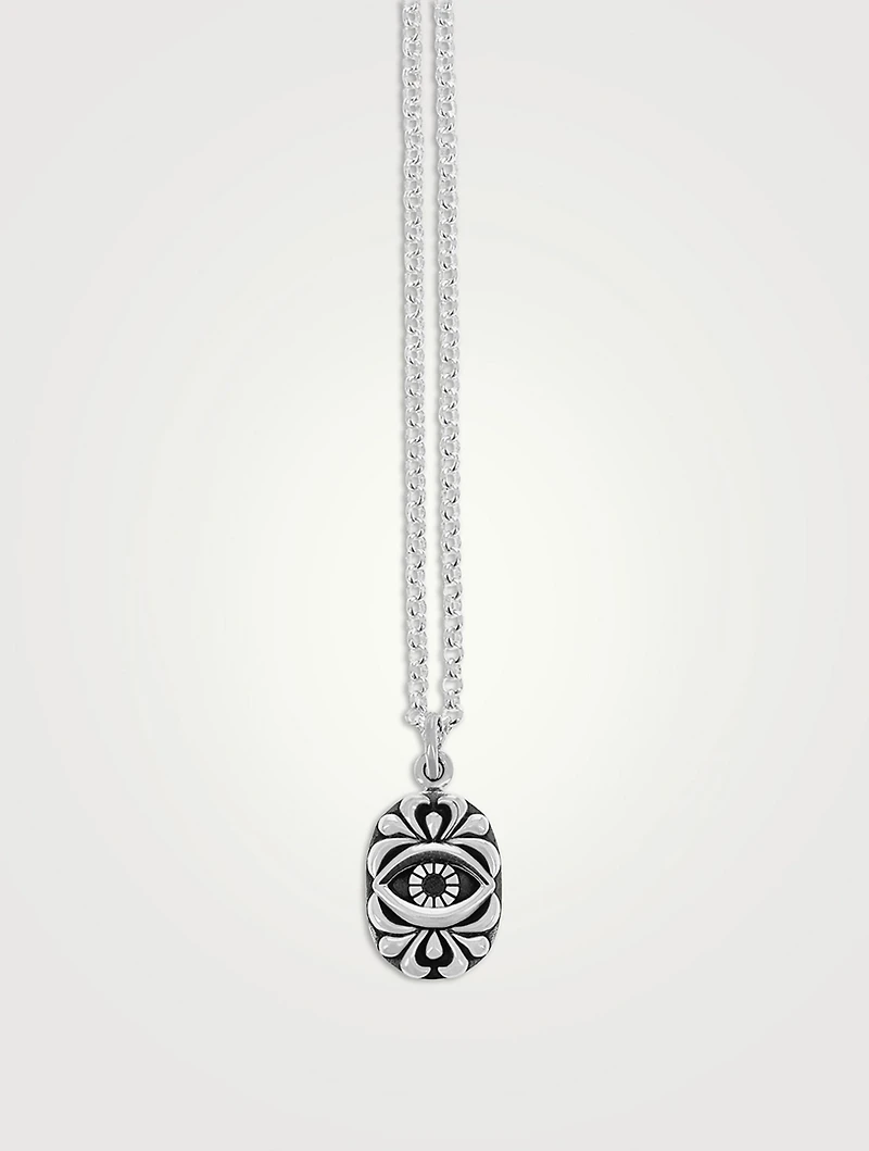 Silver Evil Eye Pendant Necklace
