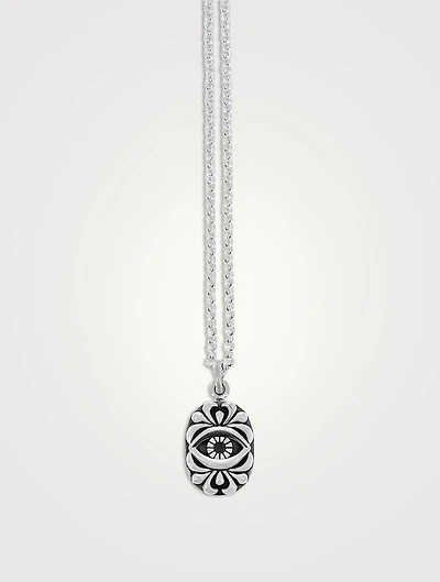 Silver Evil Eye Pendant Necklace