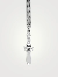 Silver Dagger Pendant Necklace