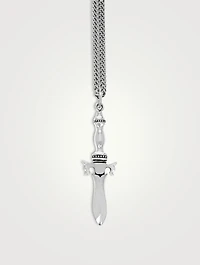 Silver Dagger Pendant Necklace