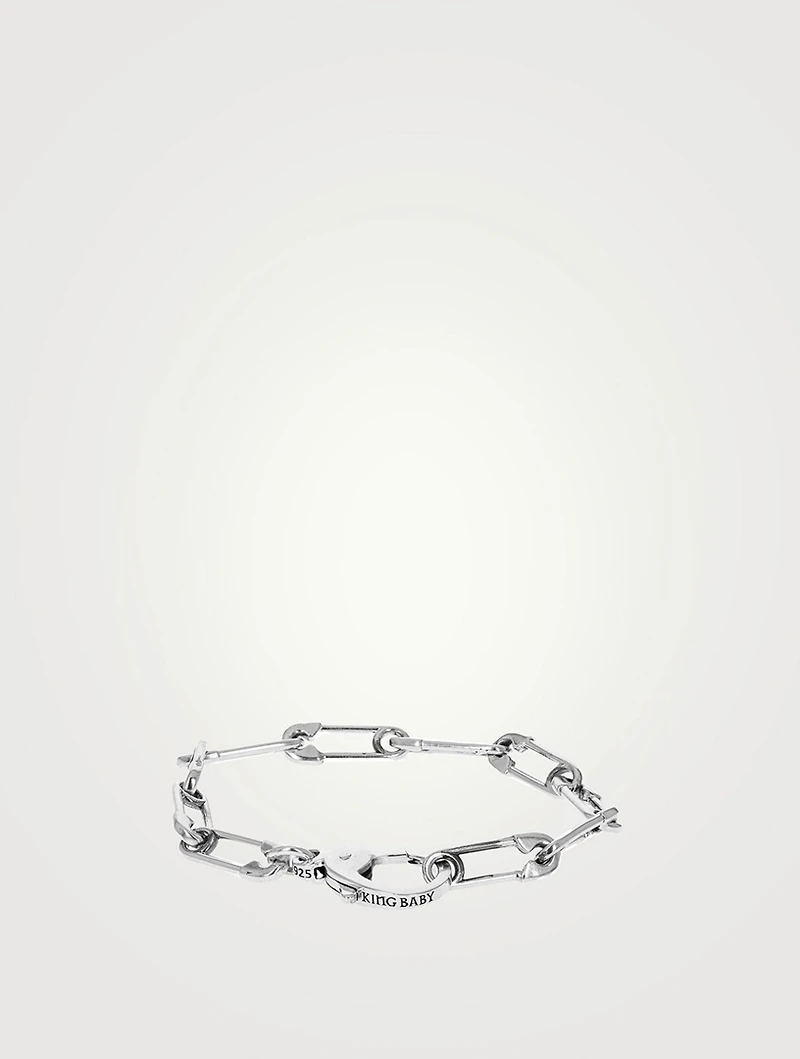 Silver Safety Pin Bracelet