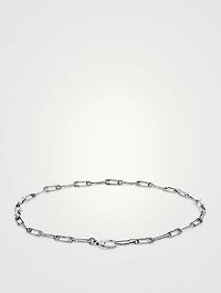 Silver Safety Pink Link Necklace