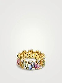 Audrey 18K Yellow Gold Diamond And Pastel Sapphire Eternity Ring