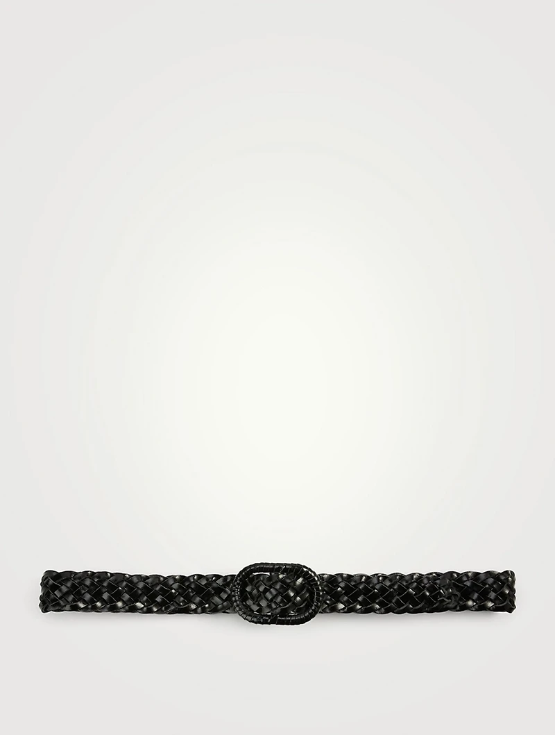 Slim Braided Leather Belt