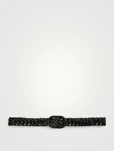 Slim Braided Leather Belt
