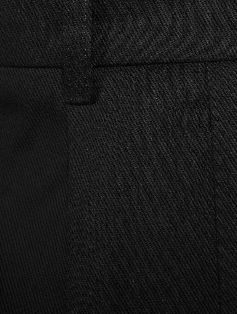 Cotton Straight-Leg Snap Pants