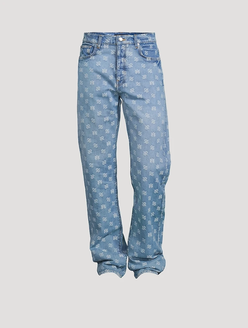 M.A. Paisley Straight-Leg Jeans