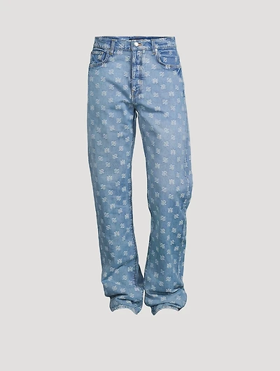 M.A. Paisley Straight-Leg Jeans