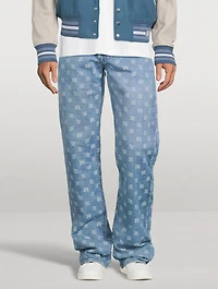 M.A. Paisley Straight-Leg Jeans