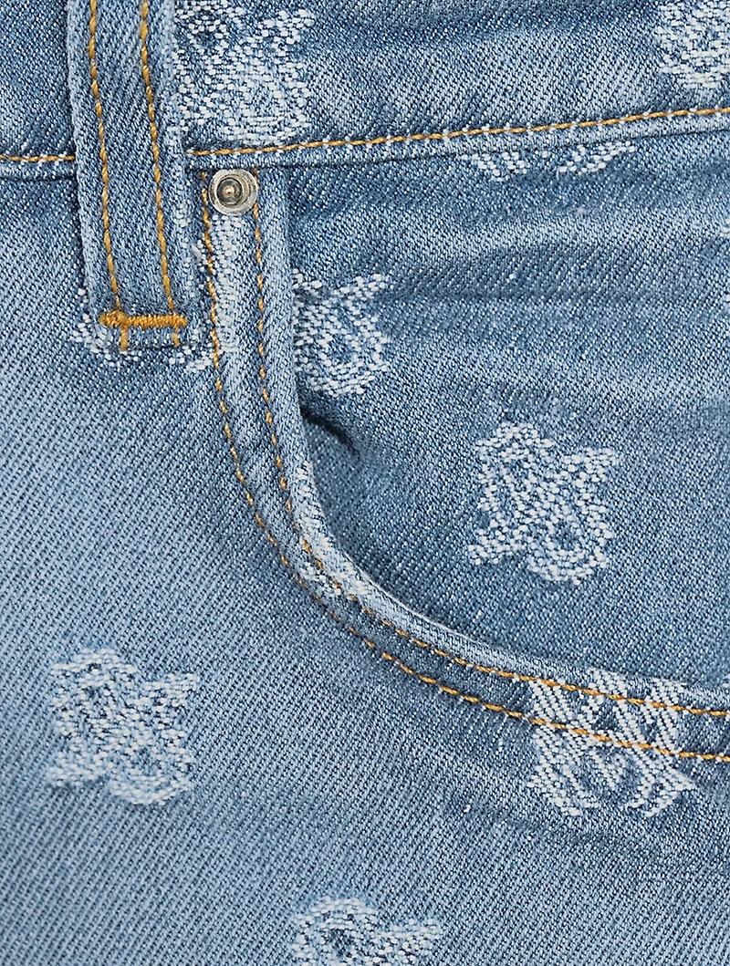 M.A. Paisley Straight-Leg Jeans