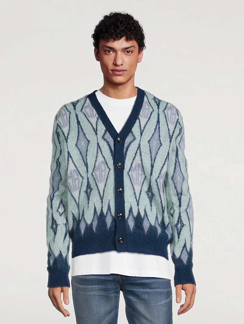 Argyle Mohair And Alpaca Cardigan