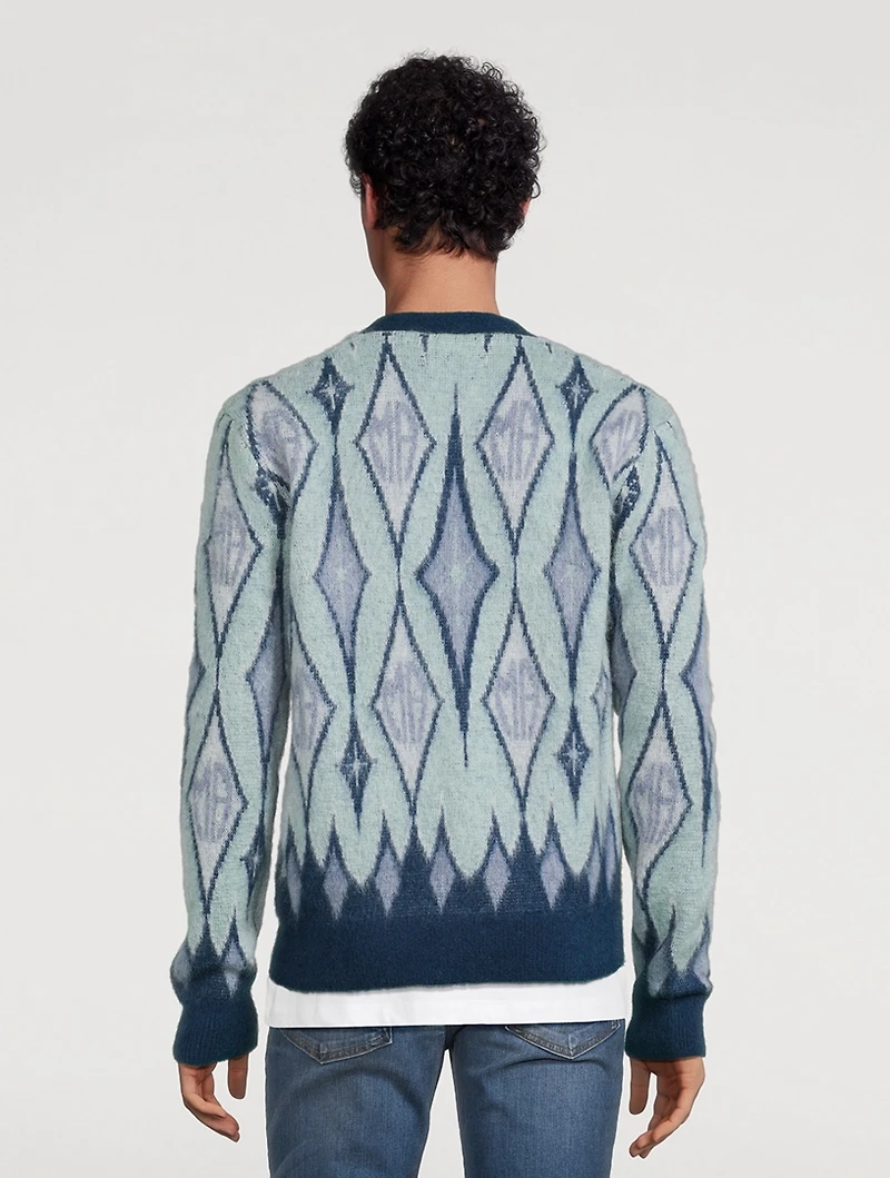 Argyle Mohair And Alpaca Cardigan