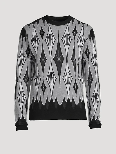Wool Argyle Jacquard Sweater