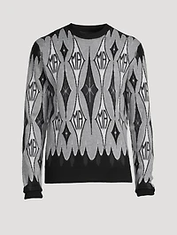 Wool Argyle Jacquard Sweater