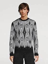 Wool Argyle Jacquard Sweater