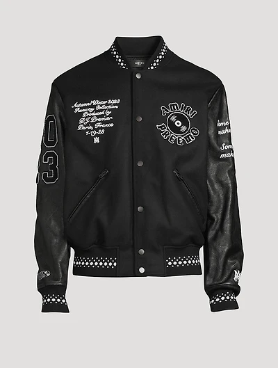Premier Wool-Blend And Leather Varsity Jacket
