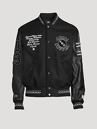 Premier Wool-Blend And Leather Varsity Jacket