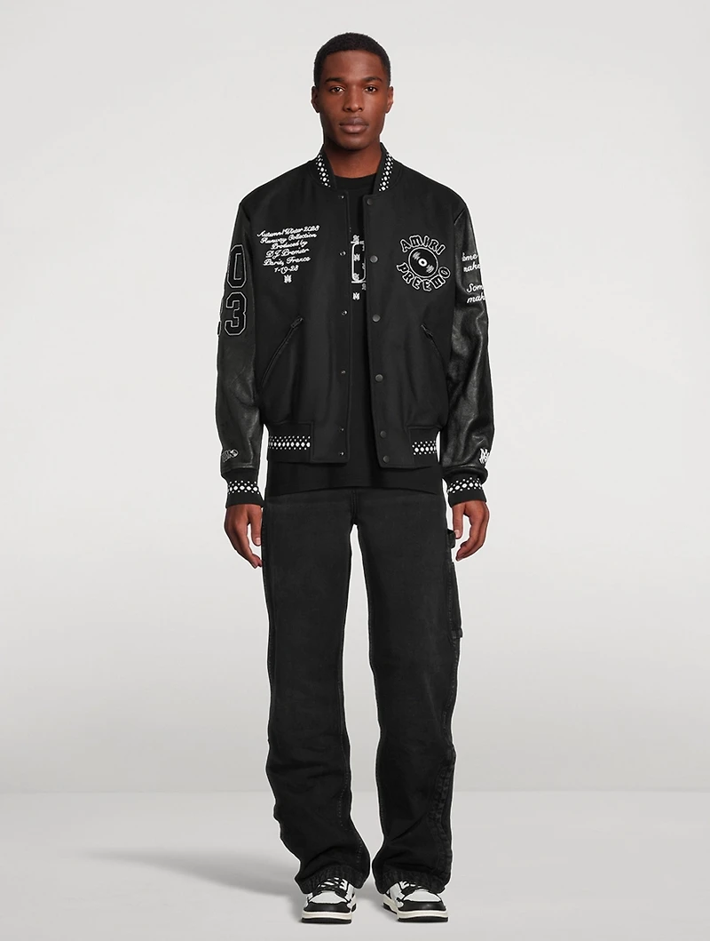 Premier Wool-Blend And Leather Varsity Jacket