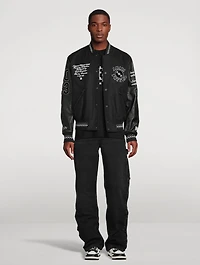 Premier Wool-Blend And Leather Varsity Jacket