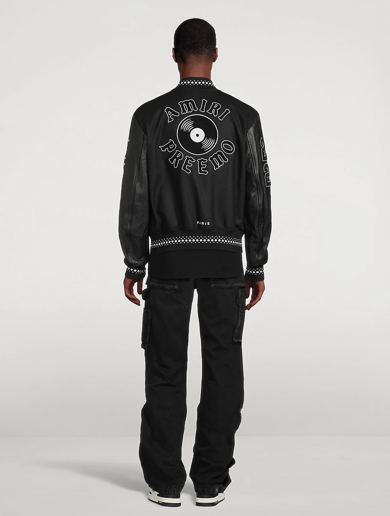 Premier Wool-Blend And Leather Varsity Jacket