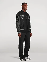 Premier Wool-Blend And Leather Varsity Jacket