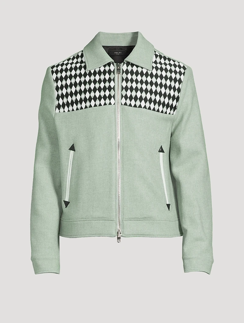 Wool-Blend Jacket With Diamond Embroidery