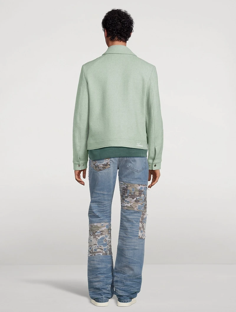 Wool-Blend Jacket With Diamond Embroidery