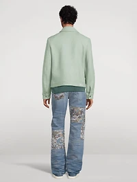 Wool-Blend Jacket With Diamond Embroidery