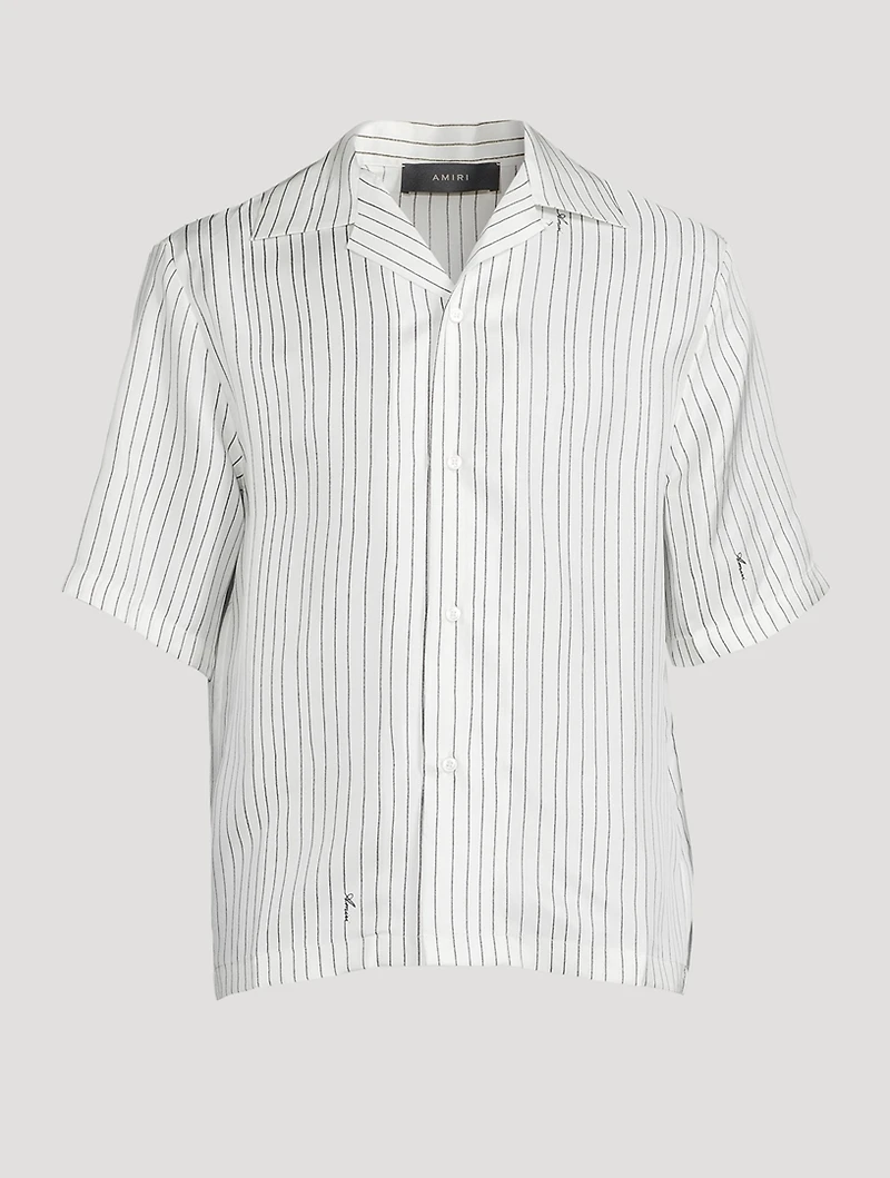 Silk Script Short-Sleeve Shirt