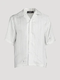 Silk Script Short-Sleeve Shirt