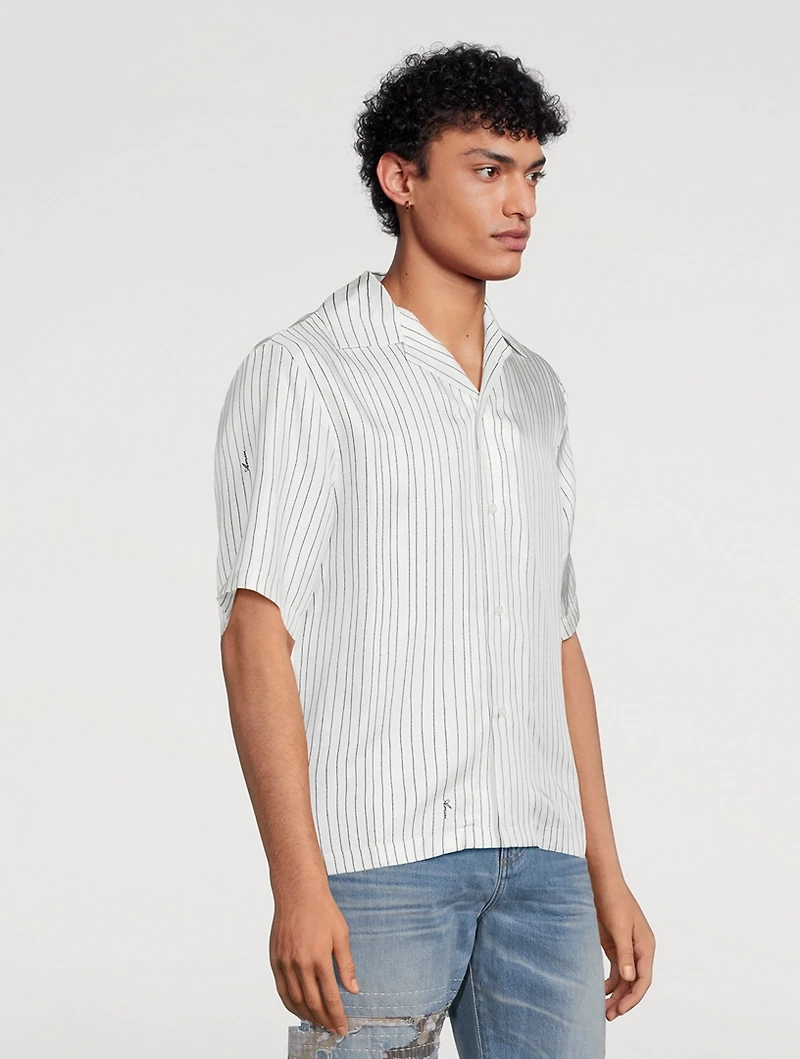 Silk Script Short-Sleeve Shirt