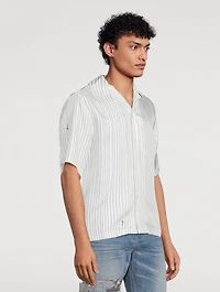 Silk Script Short-Sleeve Shirt