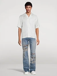 Silk Script Short-Sleeve Shirt