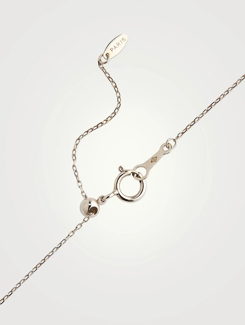 18K White Gold Cross Necklace With Diamonds
