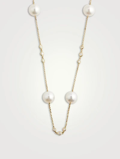 Aurelia 18K Gold South Sea Pearl And Diamond Necklace