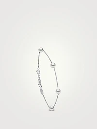 18K Gold Chain Bracelet With Pearls
