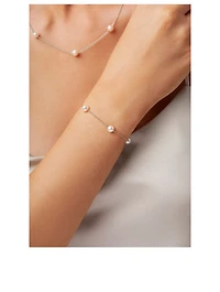 18K Gold Chain Bracelet With Pearls