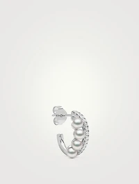 Eclipse 18K White Gold Akoya Pearl And Diamond Earrings